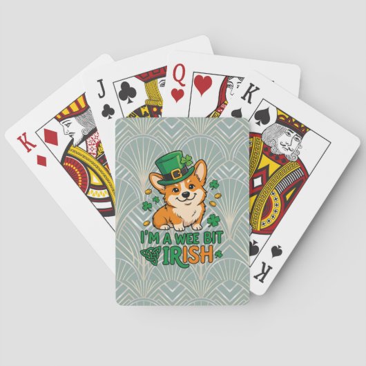 Corgi-hond "Wee Bit Irish" Grappig St. Patrick's D Pokerkaarten (Achterkant)