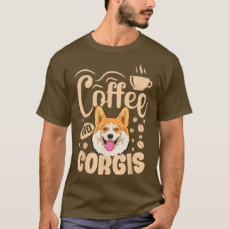 Corgi-honden kleding Coffee Addict voor Corgi-eige T-shirt
