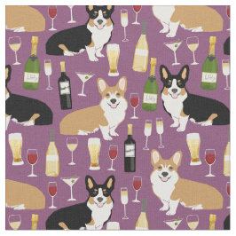 corgi-honden paars stof