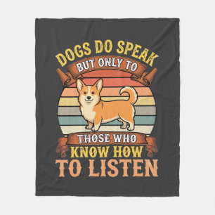 Corgi Honden Spreken Echt Vintage Quote Fleece Deken
