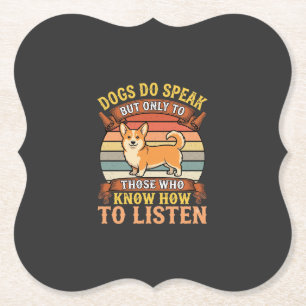 Corgi Honden Spreken Echt Vintage Quote Kartonnen Onderzetters