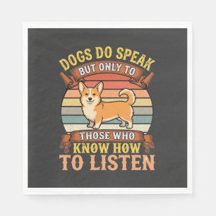 Corgi Honden Spreken Echt Vintage Quote Servet