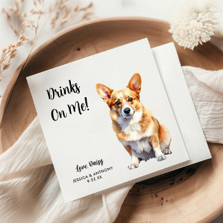 Corgi-hondenbruiloft servet