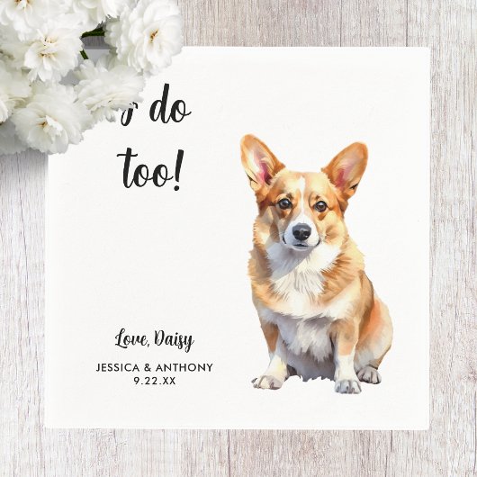 Corgi-hondenbruiloft  servet
