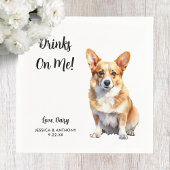 Corgi-hondenbruiloft servet