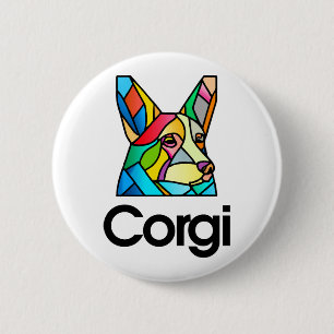 Corgi Hondeneigenaar Pembroke Welsh Corgi Mannen V Ronde Button 5,7 Cm