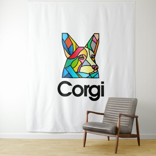 Corgi Hondeneigenaar Pembroke Welsh Corgi Mannen V Wandkleed (In situ)