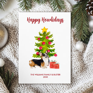 Corgi-hondenfamilie Kerstmis Feestdagenkaart
