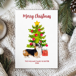 Corgi-hondenfamilie Kerstmis Feestdagenkaart