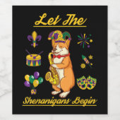 Corgi Hondenliefhebber Costume Happy Mardi Gras Ca Wijn Etiket (Enkel label)