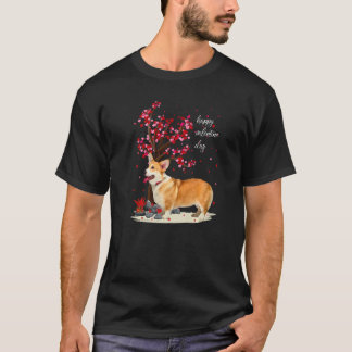 Corgi Hondenliefhebber Funny Heart Tree Corgi Vale T-shirt
