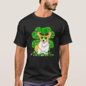 Corgi Hondenliefhebber St Patrick's Day Shamrock P T-shirt (Voorkant)