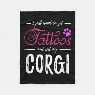 Corgi Hondenliefhebber Tattoo Funny Dog Mom Gift I Fleece Deken