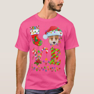 Corgi Hondenliefhebber Xmas Lighting Santa Love Ch T-shirt