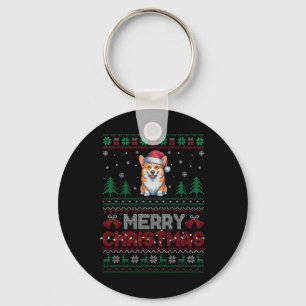 Corgi Hondenliefhebbers Santa Hat Kerstboom Lichte Sleutelhanger