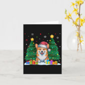 Corgi Hondenliefhebbers Santa Hat Lelijke Kersttru Kaart (Gele Bloem)