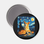 Corgi Hondenliefhebbers Schilderij van gogh sterre Magneet (Voorkant / Achterkant)