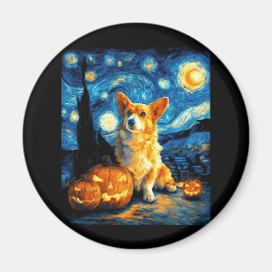 Corgi Hondenliefhebbers Schilderij van gogh sterre Magneet