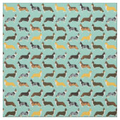 Corgi-hondenmint Stof (Swatch)