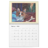 Corgi hondenmuurkalender van aquarelschilderijen kalender (Feb 2026)