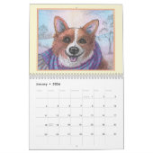 Corgi hondenmuurkalender van aquarelschilderijen kalender (Jan 2026)