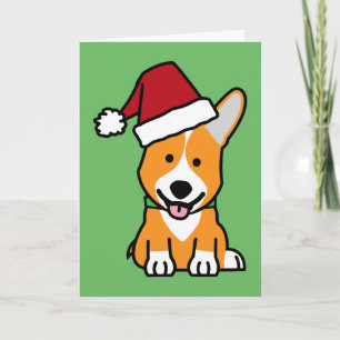Corgi-hondenpuppy Pembroke Welsh Kerstkerstkerstke Feestdagen Kaart