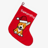 Corgi-hondenpuppy Pembroke Welsh Kerstkerstkerstke Grote Kerstsok (Voorkant (Hangend))