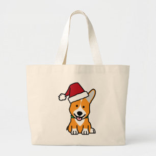Corgi-hondenpuppy Pembroke Welsh Kerstkerstkerstke Grote Tote Bag