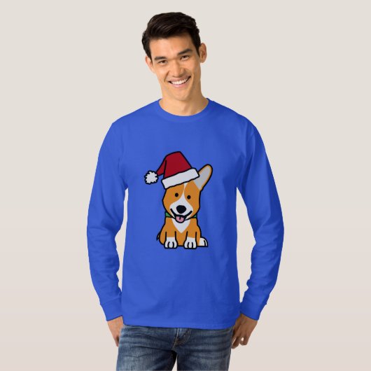 Corgi-hondenpuppy Pembroke Welsh Kerstkerstkerstke T-shirt (Voorkant volledig)