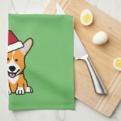 Corgi-hondenpuppy Pembroke Welsh Kerstkerstkerstke Theedoek (Quarter Fold)