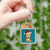 Corgi-hondenpuppy Pembroke Welsh Kerstkerstkerstma Sleutelhanger (Hand)