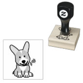 Corgi-hondenpuppy Pembroke Welsh Valentijn Roos Rubberstempel (Gestempeld)