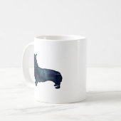Corgi Hondenras Black Waterverf Silhouette Koffiemok (Voorkant links)