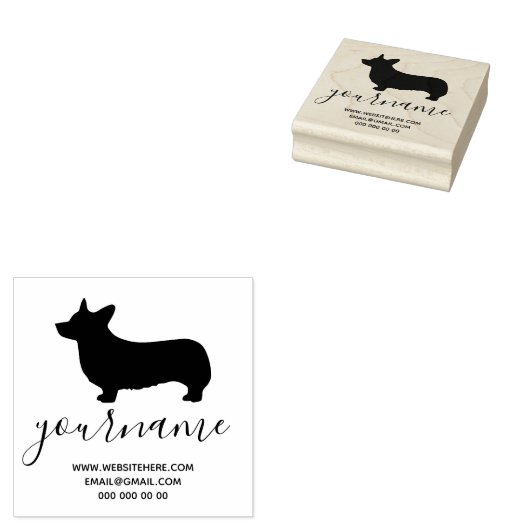 Corgi-hondenras Canine Kennel Rubberstempel (Gestempeld)