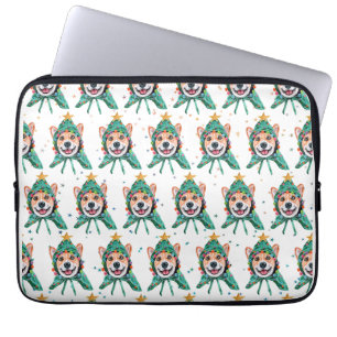 Corgi-hondenras Kerstmis Laptop Sleeve
