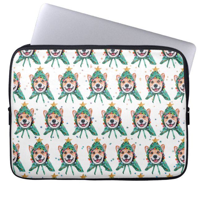 Corgi-hondenras Kerstmis Laptop Sleeve (Voorkant)