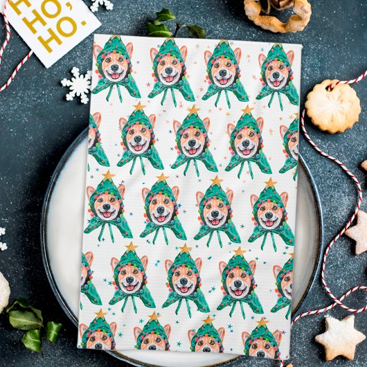 Corgi hondenras Kerstmis Theedoek