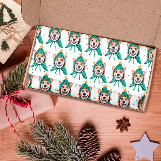 Corgi-hondenras Kerstmis Tissuepapier