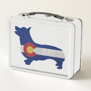 Corgi Hondenras Silhouette Colorado Vlag