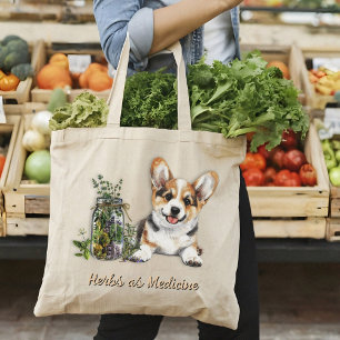 Corgi-hondkruiden als medicijn tote bag