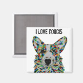 Corgi-hondkunstmagneet Magneet (Voorkant / Achterkant)