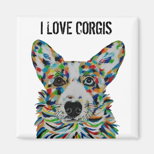 Corgi-hondkunstmagneet Magneet (Voorkant)