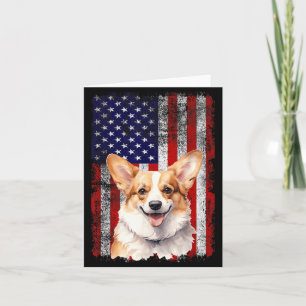 Corgi-hondliefhebber Amerikaanse vlag 4 juli Patri Kaart