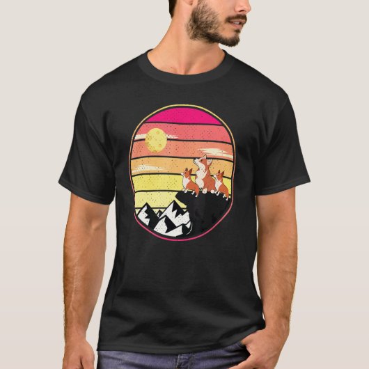 Corgi-hondliefhebber T-shirt Grappige Drie Corgi M (Voorkant)