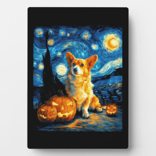 Corgi-hondliefhebbers Schilderij van gogh sterrenh Fotoplaat