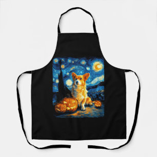 Corgi-hondliefhebbers Schilderij van van gogh ster Schort