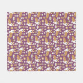 Corgi houdt van koffie-paars fleece deken (Voorkant (Horizontaal))
