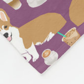 Corgi houdt van koffie-paars fleece deken (Hoek)