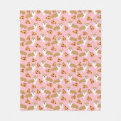 Corgi houdt van pizza roze fleece deken (Voorkant)