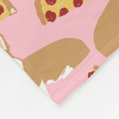 Corgi houdt van pizza roze fleece deken (Hoek)